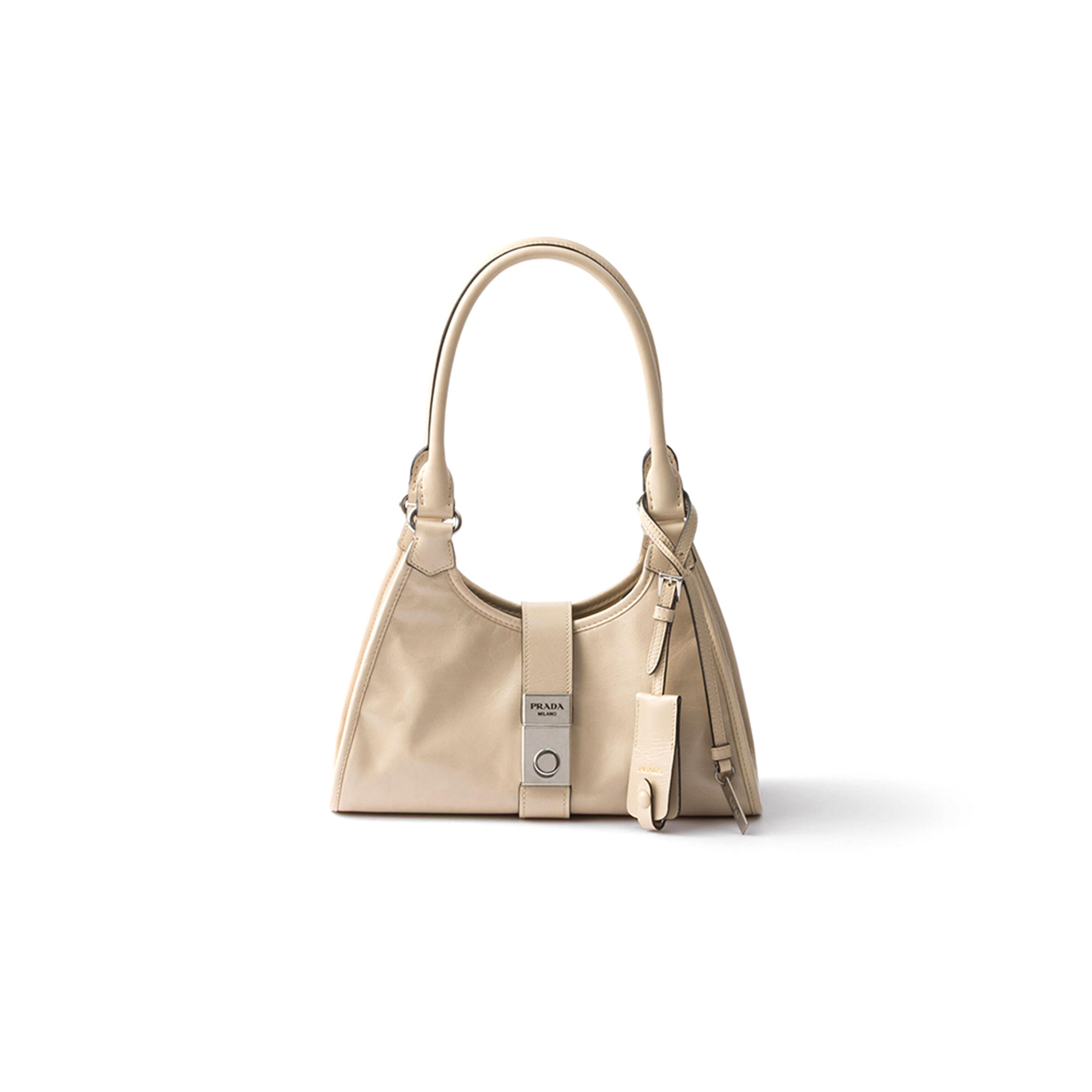 Pra*a small push-button leather handbag 1bg580 (26*18*12cm)